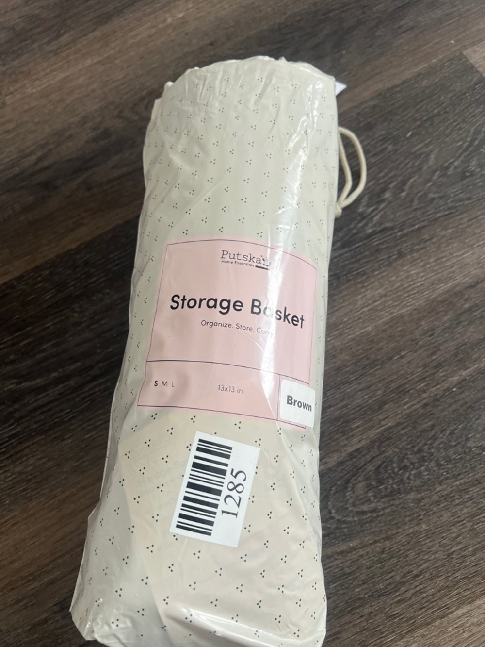 NWT Woven Ribbed Storage Basket - Tan - Picture 4 of 4